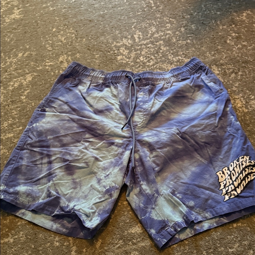 Broken Promises Blue Tie-Dye Men's Shorts